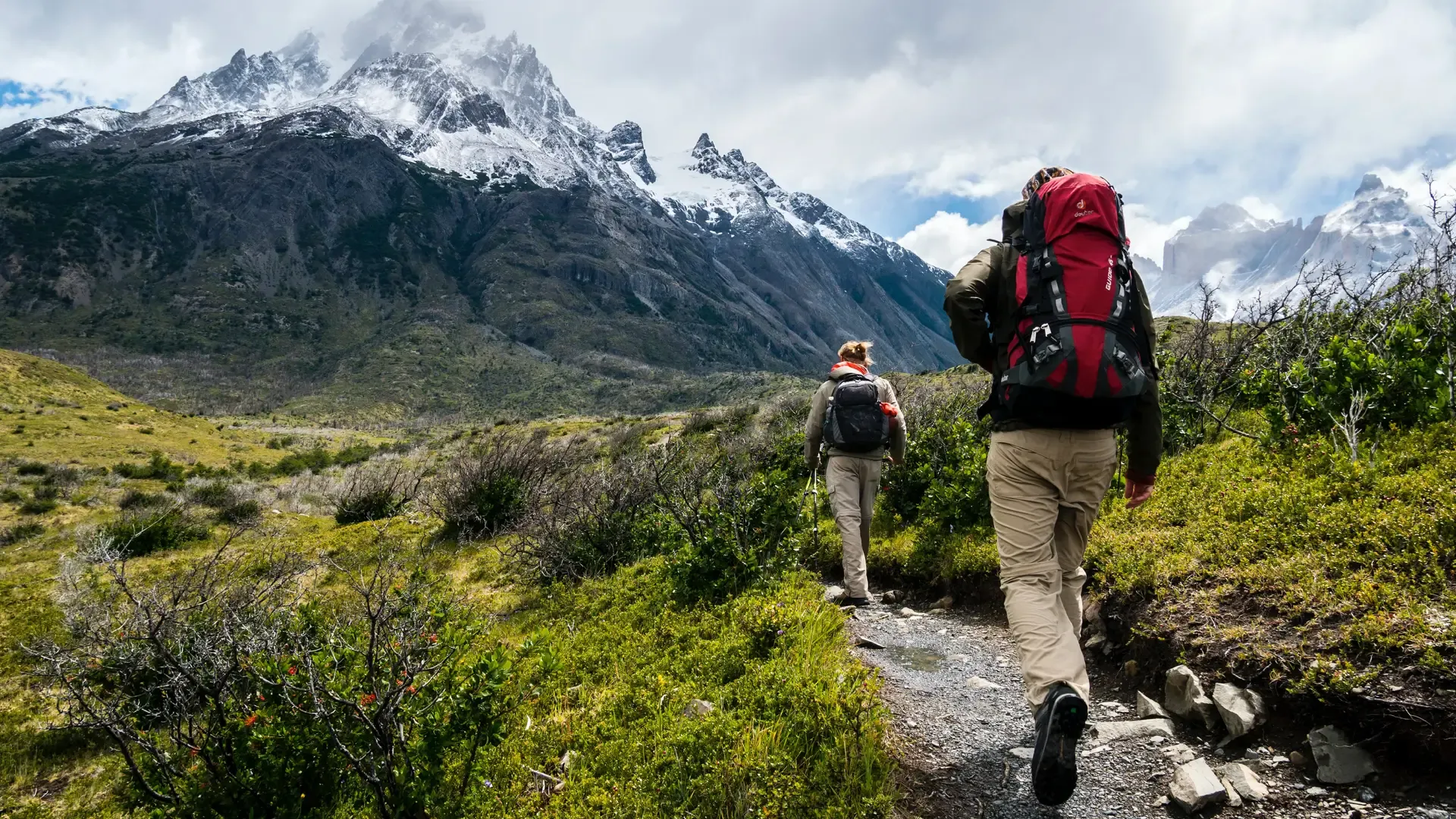 Couple hiking on trail